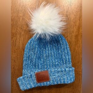 Cozy Blue Knit Beanie with Pom-Pom